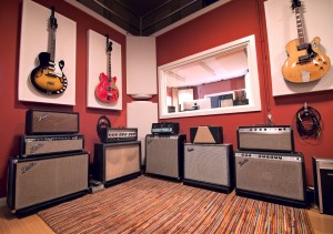 GIK Acoustics 242 Acoustic Panels behind guitars