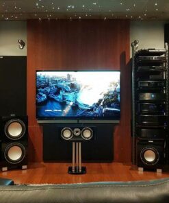 Home theater acoustic treatments with GIK 244 Bass Traps