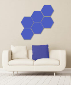 GIK Acoustics Hexagon Acoustic Panels 1x1 decorative sound absorbing panels with couch