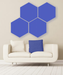 GIK Acoustics Blue Hexagon Acoustic Panels 2x2 decorative sound absorbing panels in room