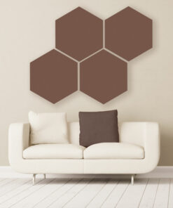 GIK Acoustics Brown Hexagon Acoustic Panels 2x2 decorative sound absorbing panels in room