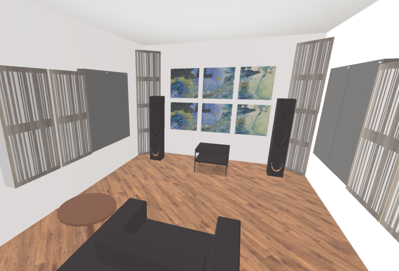 GIK Acoustics 2 Channel Listening Room plan inside