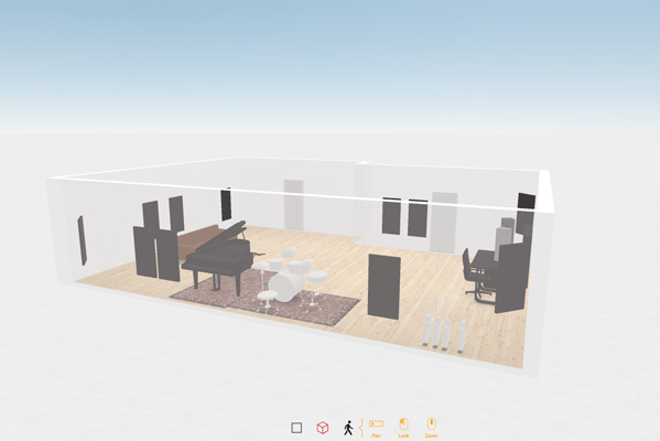 Create your own 3D studio space acoustics planning tools